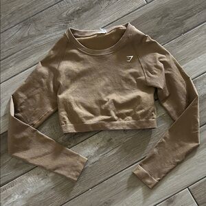 Gymshark Brown Long Sleeve Crop Top